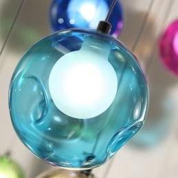 Lampadario moderno a forma di sfera di cristallo Lampadario di cristallo colorato (stile colorato, contattaci)