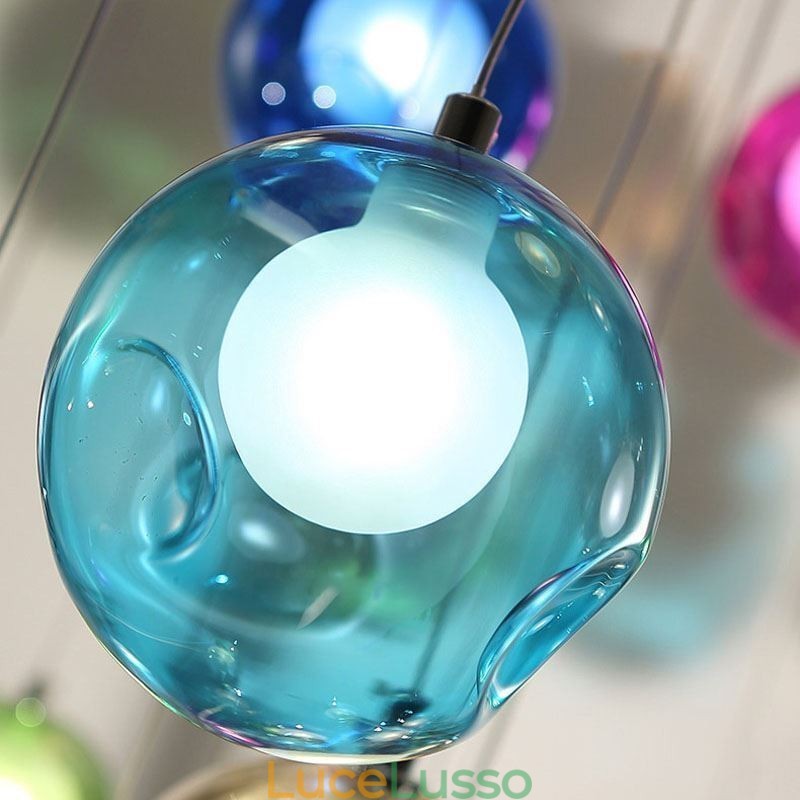 Lampadario moderno a forma di sfera di cristallo Lampadario di cristallo colorato (stile colorato, contattaci)