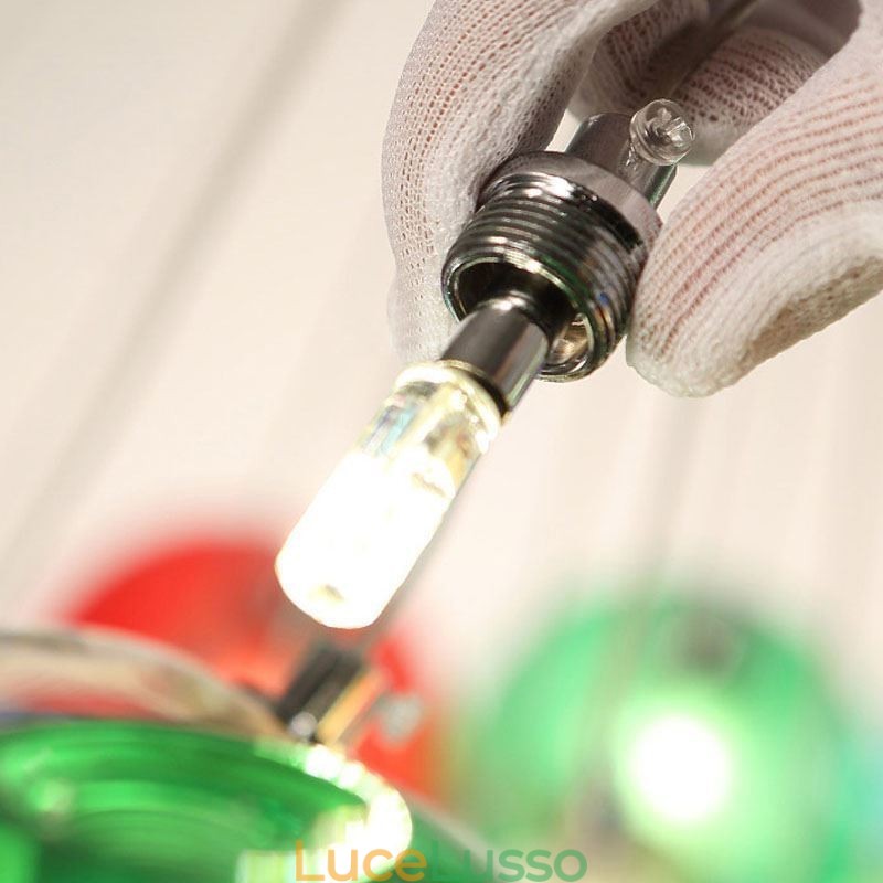 Lampadario moderno a forma di sfera di cristallo Lampadario di cristallo colorato (stile colorato, contattaci)