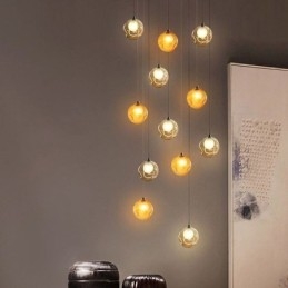 Lampadario moderno a forma di sfera di cristallo Lampadario di cristallo colorato (stile colorato, contattaci)