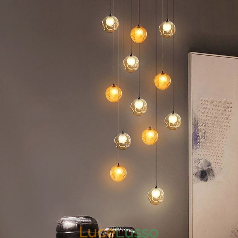 Lampadario moderno a forma di sfera di cristallo Lampadario di cristallo colorato (stile colorato, contattaci)