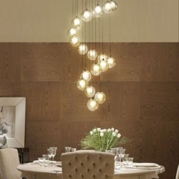 Lampadario moderno a forma di sfera di cristallo Lampadario di cristallo colorato (stile colorato, contattaci)