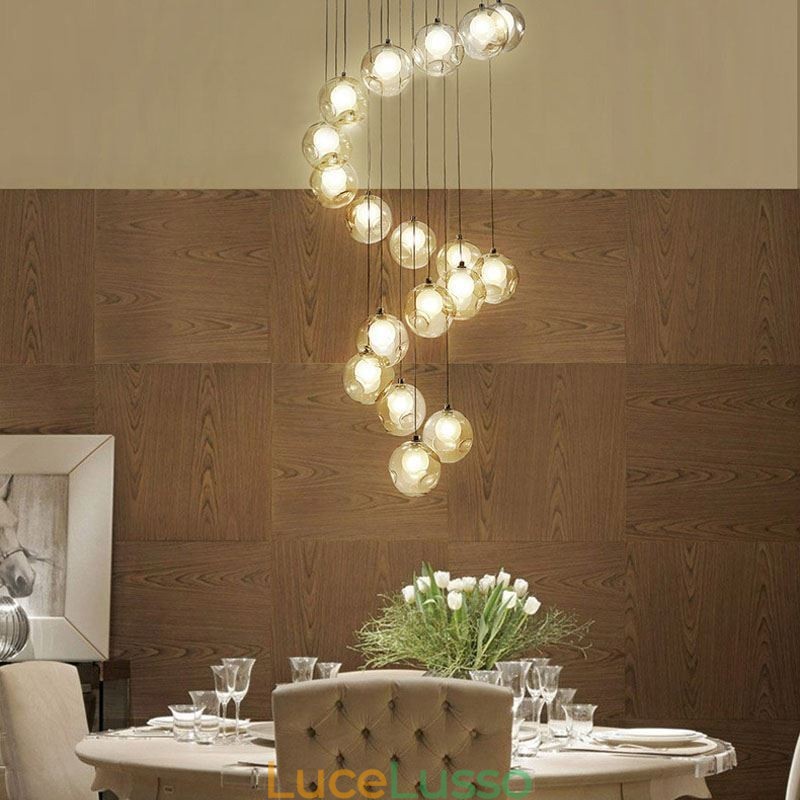 Lampadario moderno a forma di sfera di cristallo Lampadario di cristallo colorato (stile colorato, contattaci)