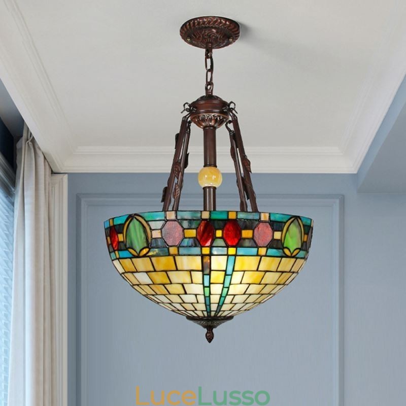 Lampada a sospensione decorativa in vetro colorato