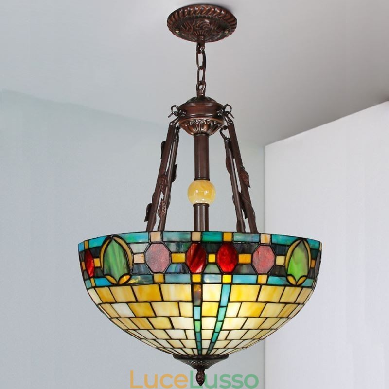 Lampada a sospensione decorativa in vetro colorato