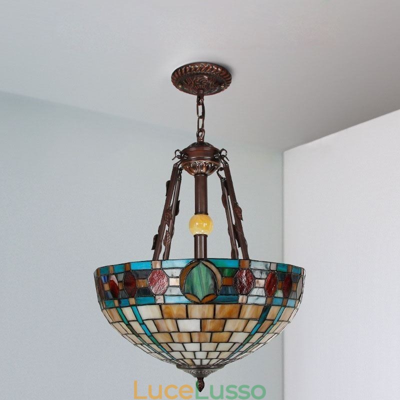Lampada a sospensione decorativa in vetro colorato