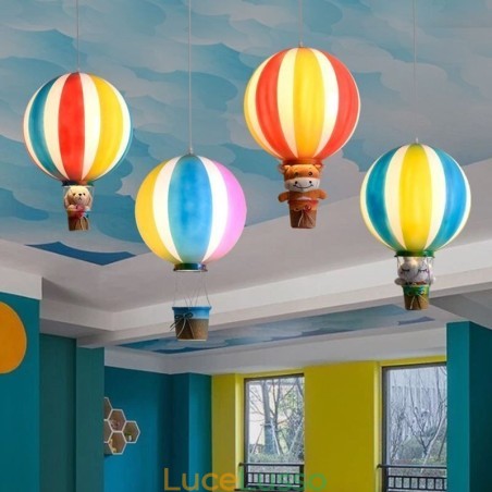 Lampada a sospensione a palloncino colorato con decorazione in acrilico