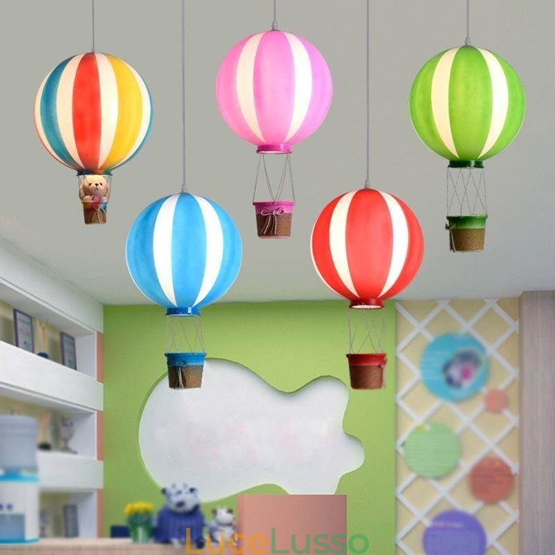 Lampada a sospensione a palloncino colorato con decorazione in acrilico