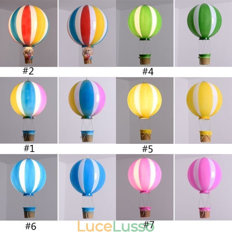 Lampada a sospensione a palloncino colorato con decorazione in acrilico