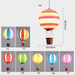 Lampada a sospensione a palloncino colorato con decorazione in acrilico