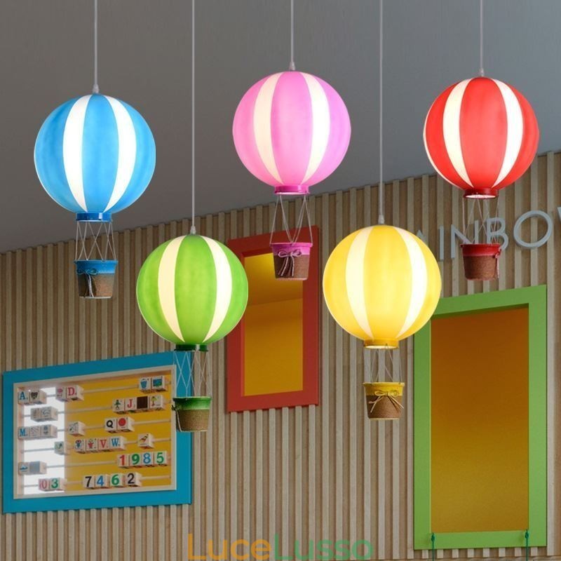 Lampada a sospensione a palloncino colorato con decorazione in acrilico
