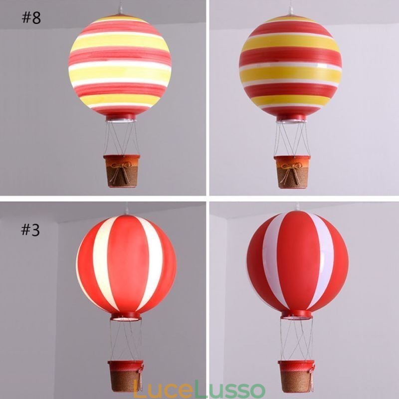 Lampada a sospensione a palloncino colorato con decorazione in acrilico