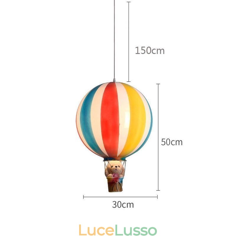 Lampada a sospensione a palloncino colorato con decorazione in acrilico