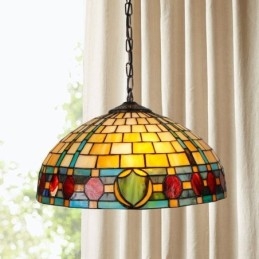 Lampada a sospensione in vetro colorato Lampada a sospensione vintage