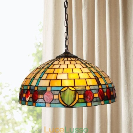 Lampada a sospensione in vetro colorato Lampada a sospensione vintage Lampada a sospensione in vetro colorato Lampada a sospensione vintage