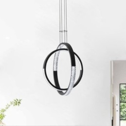 Lampadario moderno 2 anelli illuminazione pendente sala da pranzo