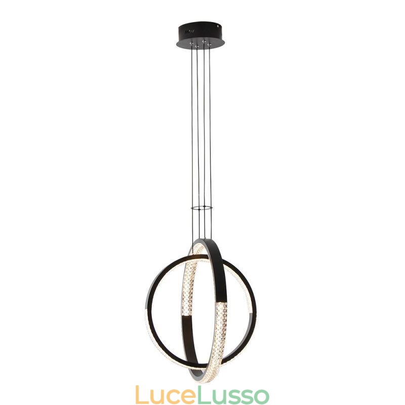 Lampadario moderno 2 anelli illuminazione pendente sala da pranzo