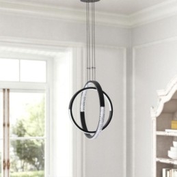 Lampadario moderno 2 anelli illuminazione pendente sala da pranzo
