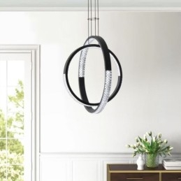Lampadario moderno 2 anelli illuminazione pendente sala da pranzo
