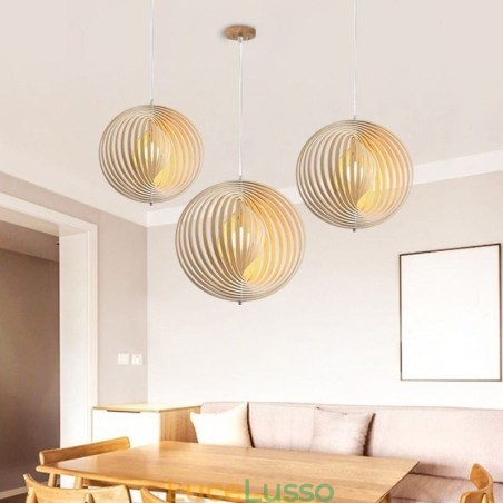Lampadario moderno a forma di palla rotonda in tiglio Lampadario moderno a forma di palla rotonda in tiglio
