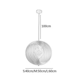 Lampadario moderno a forma di palla rotonda in tiglio