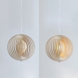 Lampadario moderno a forma di palla rotonda in tiglio