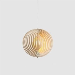 Lampadario moderno a forma di palla rotonda in tiglio