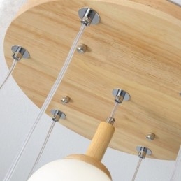 Lampada a sospensione in legno giapponese Lampada a sospensione in vetro nordico