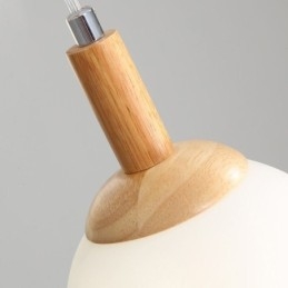 Lampada a sospensione in legno giapponese Lampada a sospensione in vetro nordico