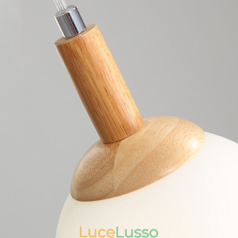 Lampada a sospensione in legno giapponese Lampada a sospensione in vetro nordico