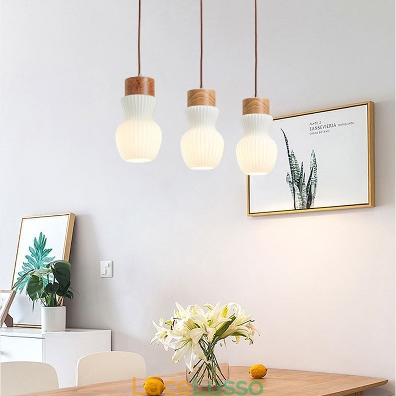 Lampada a sospensione in vetro giapponese, decorazione creativa, luce sospesa