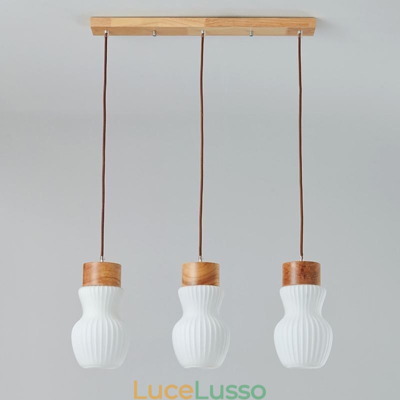 Lampada a sospensione in vetro giapponese, decorazione creativa, luce sospesa