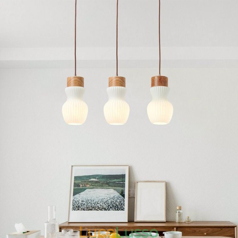 Lampada a sospensione in vetro giapponese, decorazione creativa, luce sospesa
