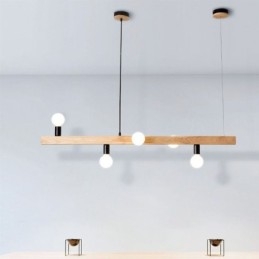Lampadario a sospensione in legno giapponese con molecola