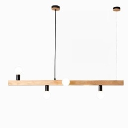 Lampadario a sospensione in legno giapponese con molecola