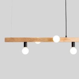 Lampadario a sospensione in legno giapponese con molecola