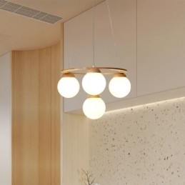 Lampadario in legno giapponese Molecola Lampada a sospensione