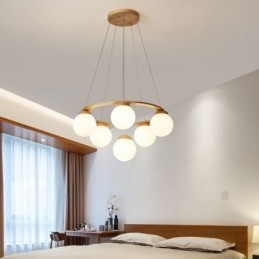 Lampadario in legno giapponese Molecola Lampada a sospensione
