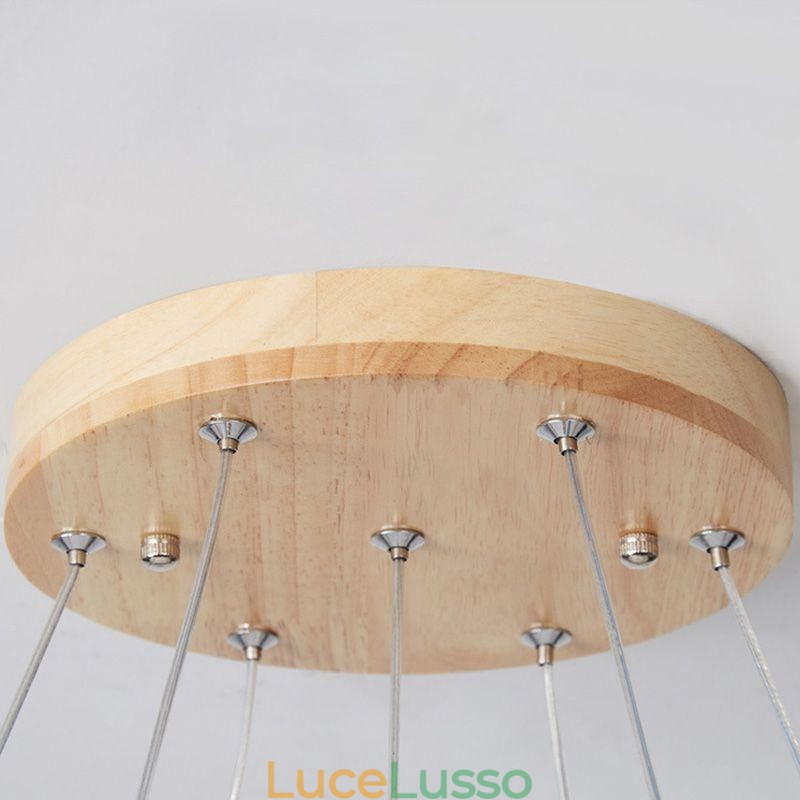Lampadario in legno giapponese Molecola Lampada a sospensione