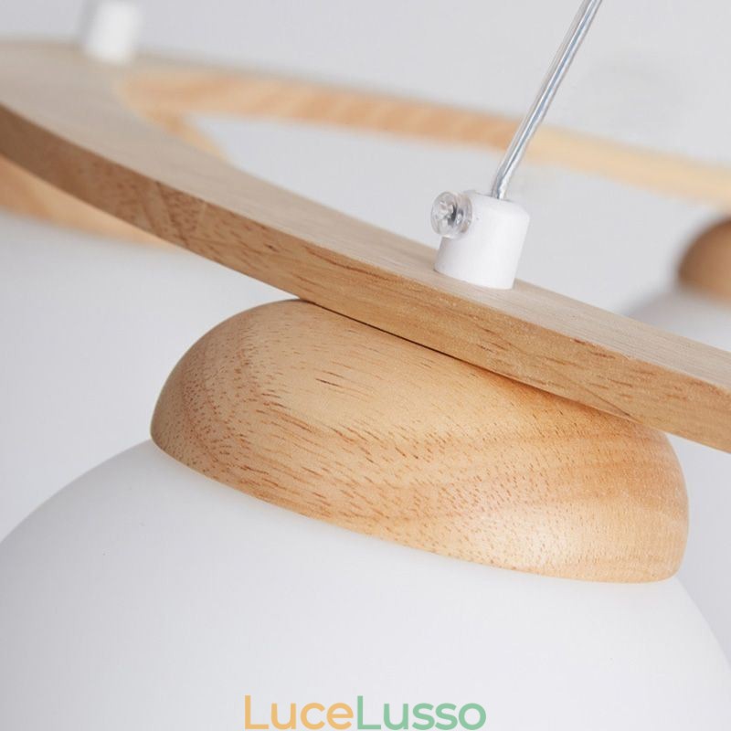 Lampadario in legno giapponese Molecola Lampada a sospensione