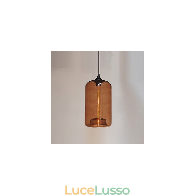 Pendente di design della bottiglia 1 luce minimalista dipinto in ferro