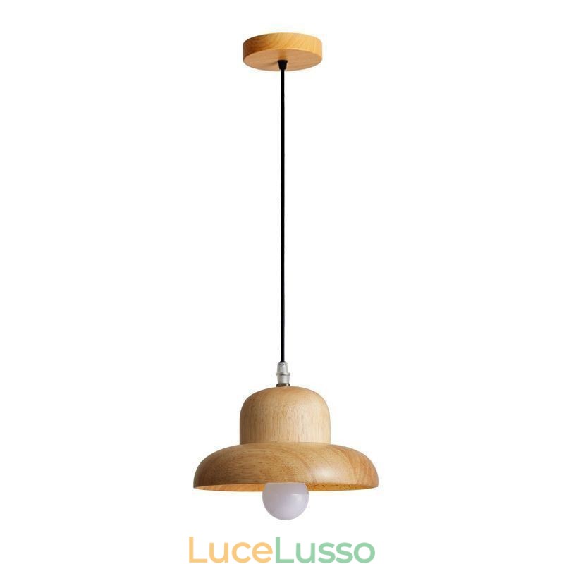 Lampada a sospensione in legno giapponese, lampada a sospensione