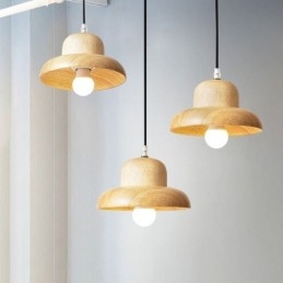 Lampada a sospensione in legno giapponese, lampada a sospensione