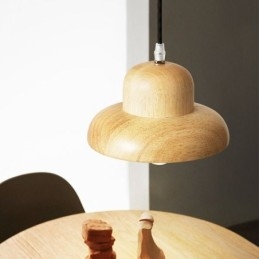 Lampada a sospensione in legno giapponese, lampada a sospensione