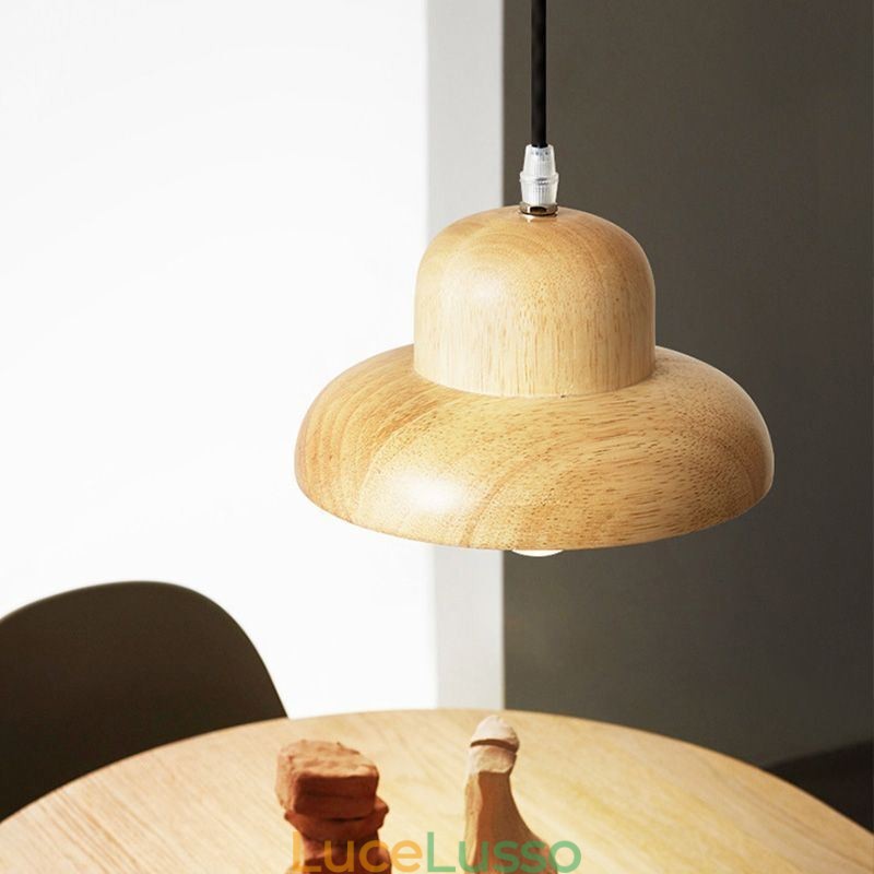 Lampada a sospensione in legno giapponese, lampada a sospensione