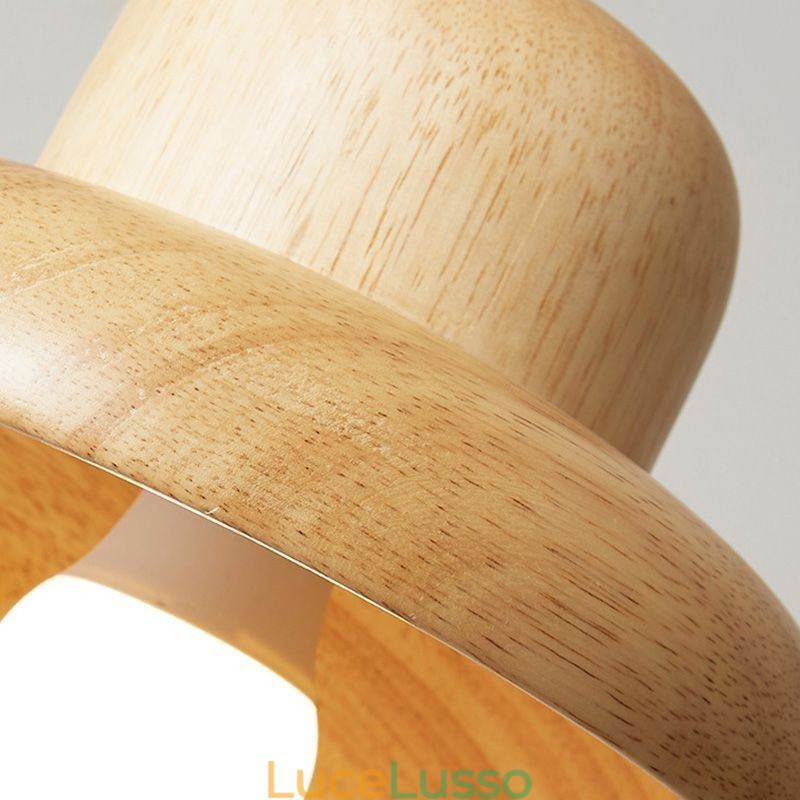 Lampada a sospensione in legno giapponese, lampada a sospensione