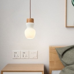 Lampada a sospensione in legno giapponese Lampada a sospensione in vetro Bollitore
