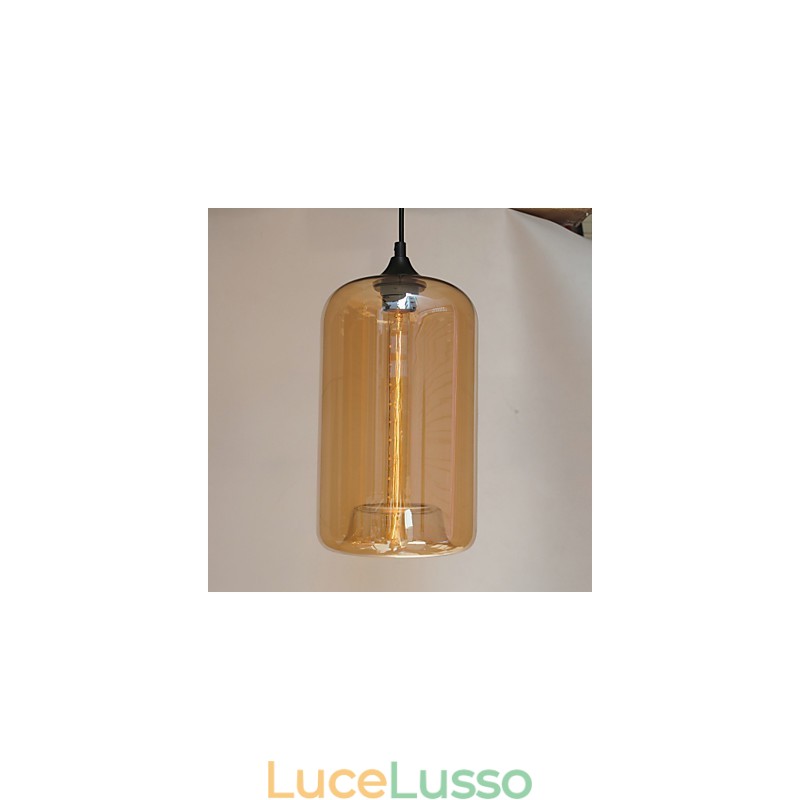 Pendente di design della bottiglia 1 luce minimalista dipinto in ferro