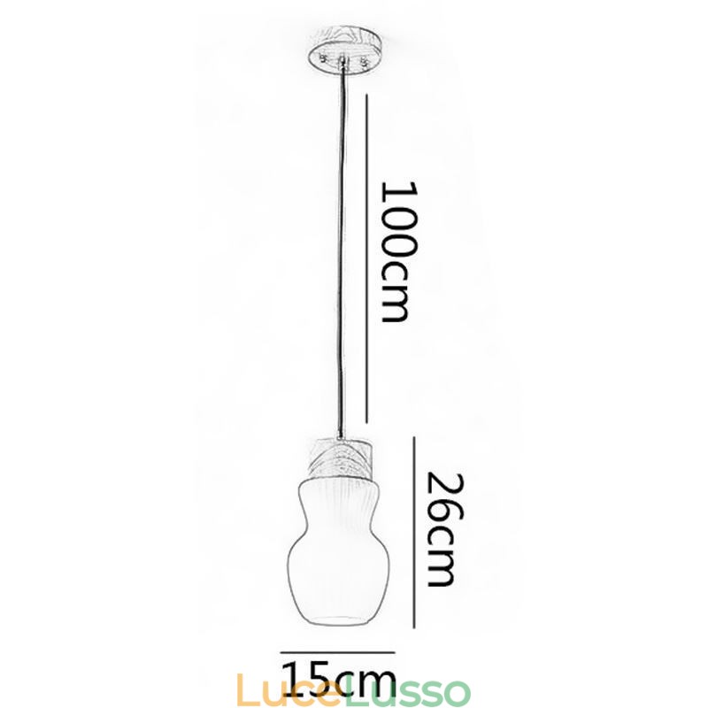 Lampada a sospensione in legno giapponese Lampada a sospensione in vetro Bollitore
