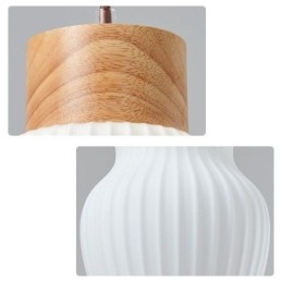 Lampada a sospensione in legno giapponese Lampada a sospensione in vetro Bollitore